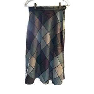 Vintage Chequers 1960’s Union Made USA Multi Color Plaid Wool Skirt 11/12